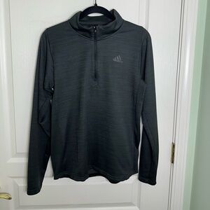 Adidas Charcoal 1/4 Zip Long Sleeve -Medium